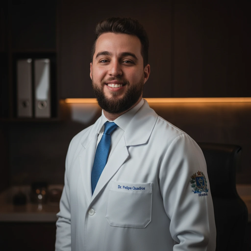 Retrato do Dr. Felipe Quadros, urologista.